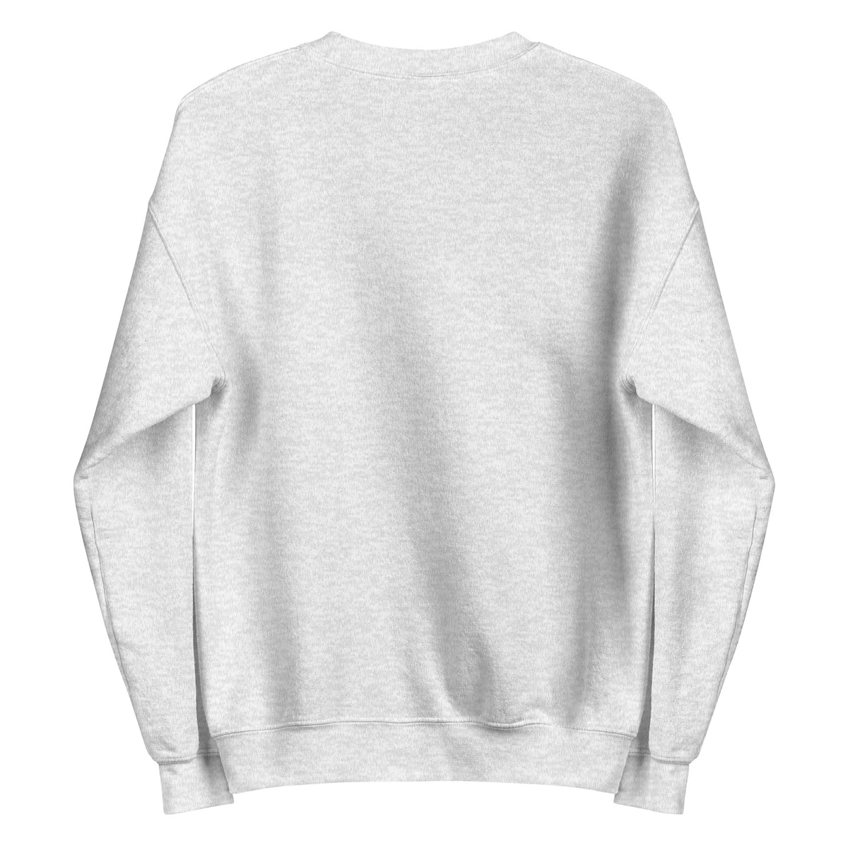 Back view of ash HAGS COMO embroidered crewneck sweatshirt, showing plain back.