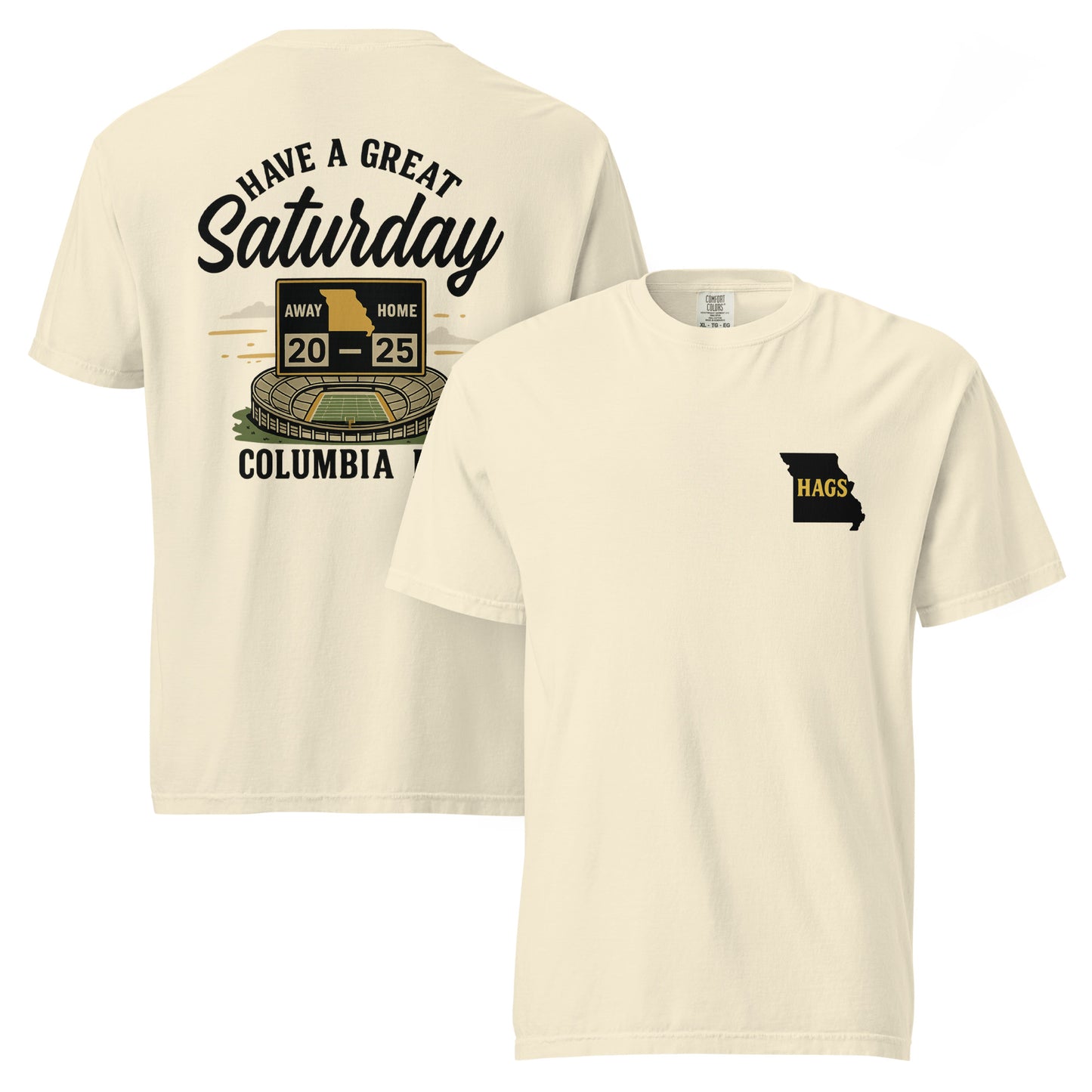 Missouri Outline Graphic T-Shirt – Black & Gold Vintage Tee by HAGS – HAGS Clothing