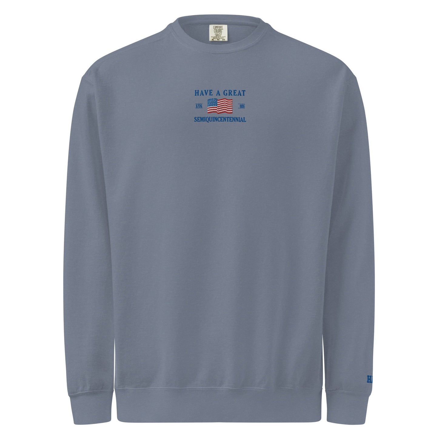 America 250th Anniversary 2026 Embroidered American Flag Sweatshirt – HAGS Clothing