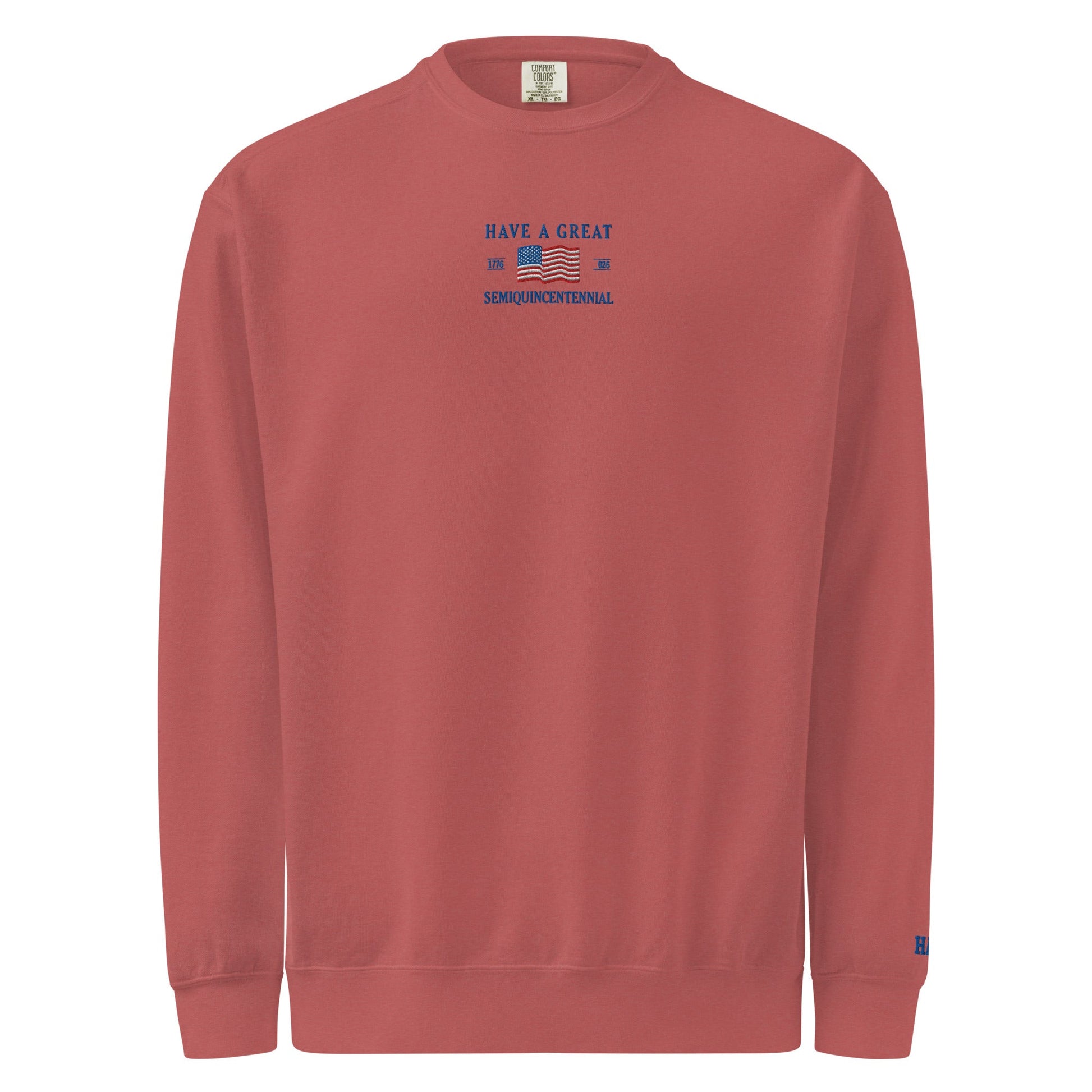 America 250th Anniversary 2026 Embroidered American Flag Sweatshirt – HAGS Clothing