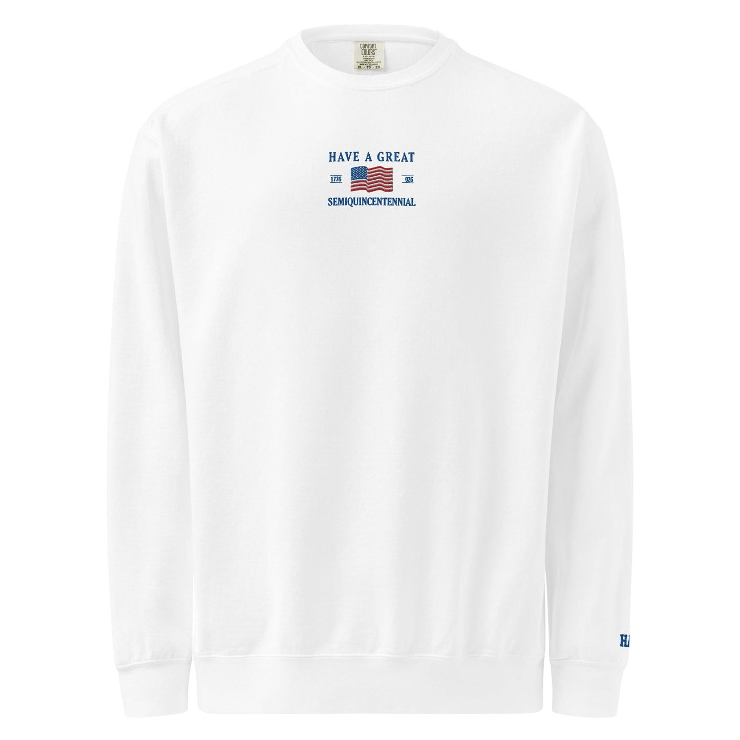 America 250th Anniversary 2026 Embroidered American Flag Sweatshirt – HAGS Clothing