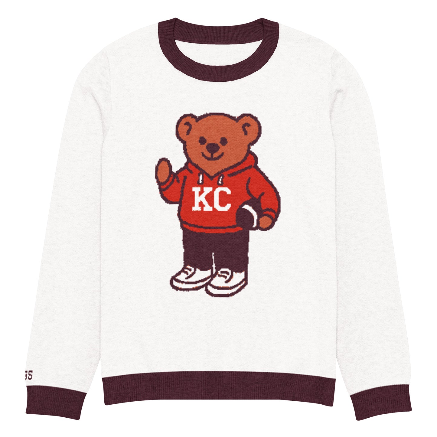 Kansas City KC Bear Knitted Crewneck Sweater – Vintage Football Teddy Knit – HAGS Clothing