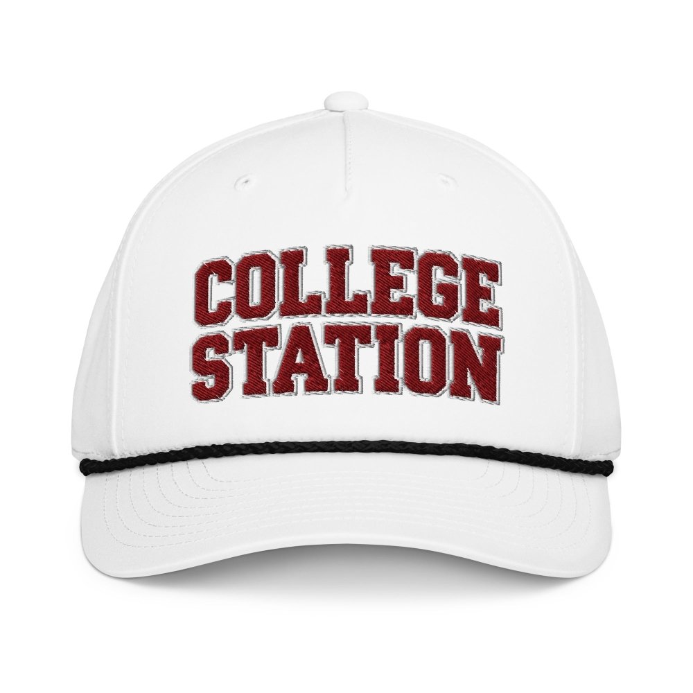 College Station Texas Classic Rope Hat – Embroidered College Town Cap streetwear clothing college style outfit