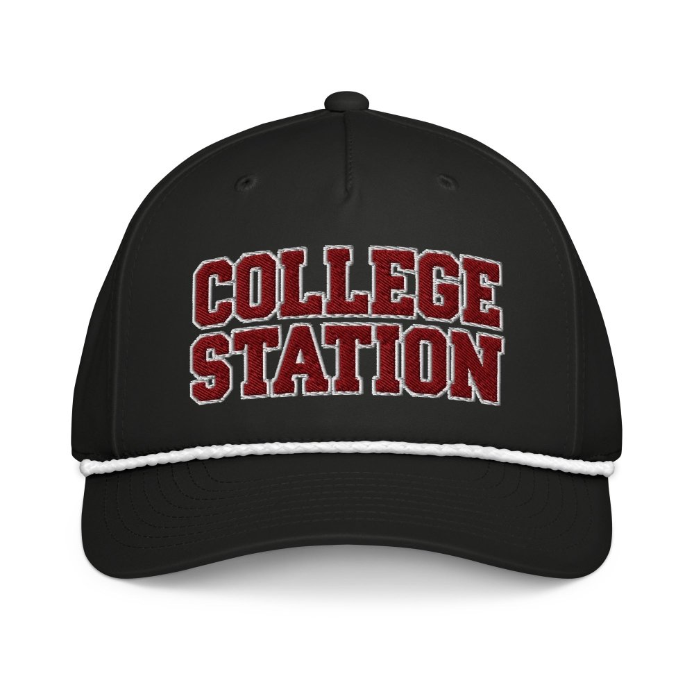 College Station Texas Classic Rope Hat – Embroidered College Town Cap streetwear clothing college style outfit