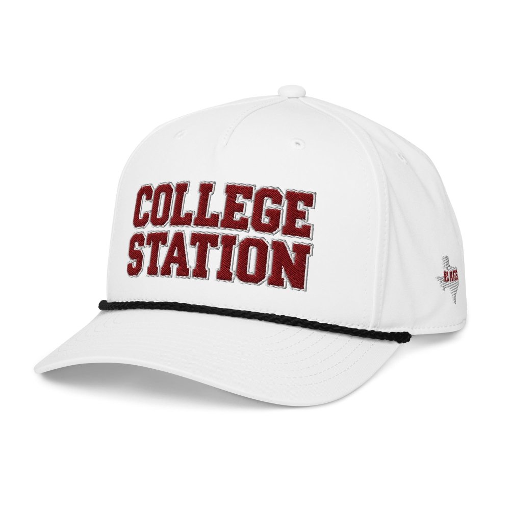 College Station Texas Classic Rope Hat – Embroidered College Town Cap streetwear clothing college style outfit