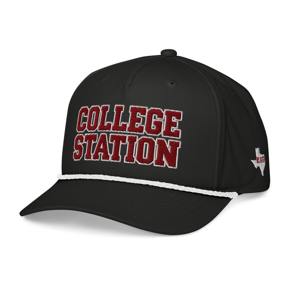 College Station Texas Classic Rope Hat – Embroidered College Town Cap streetwear clothing college style outfit