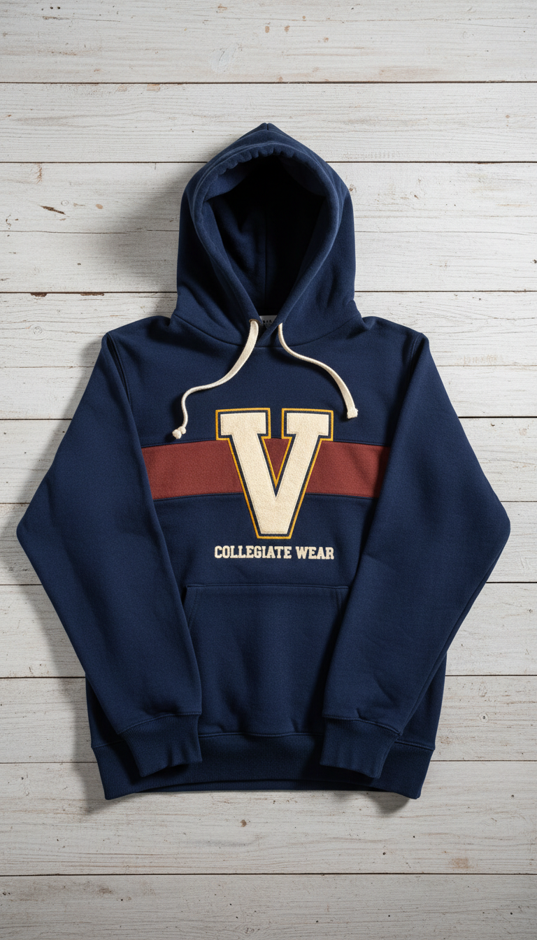 Flag Motif Pullover Hoodie