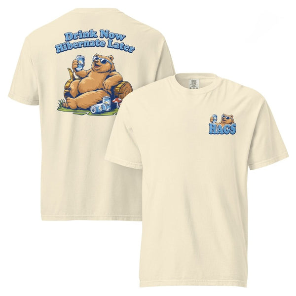 Drink Now Hibernate Later Shirt | Funny Bear Graphic Tee streetwear clothing college style outfit