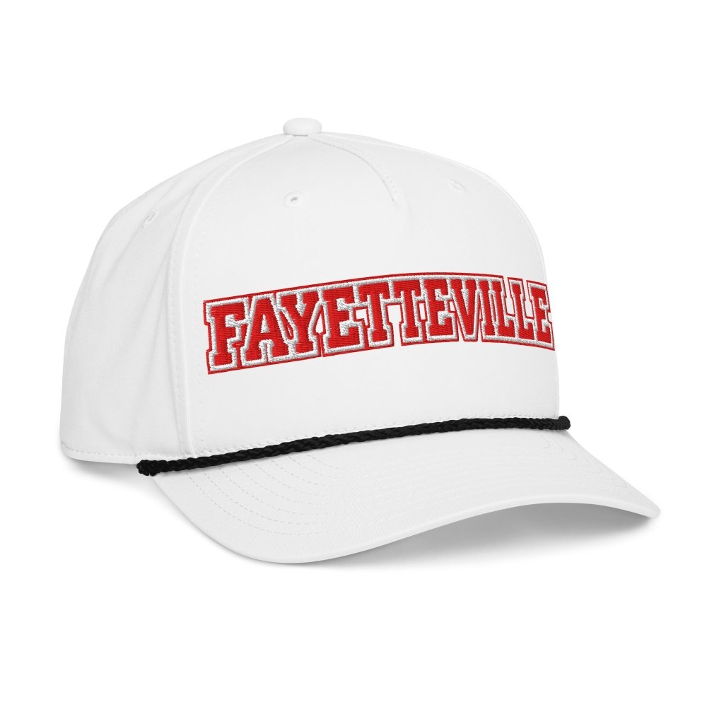 Fayetteville Arkansas Classic Rope Hat – Embroidered College Town Cap streetwear clothing college style outfit