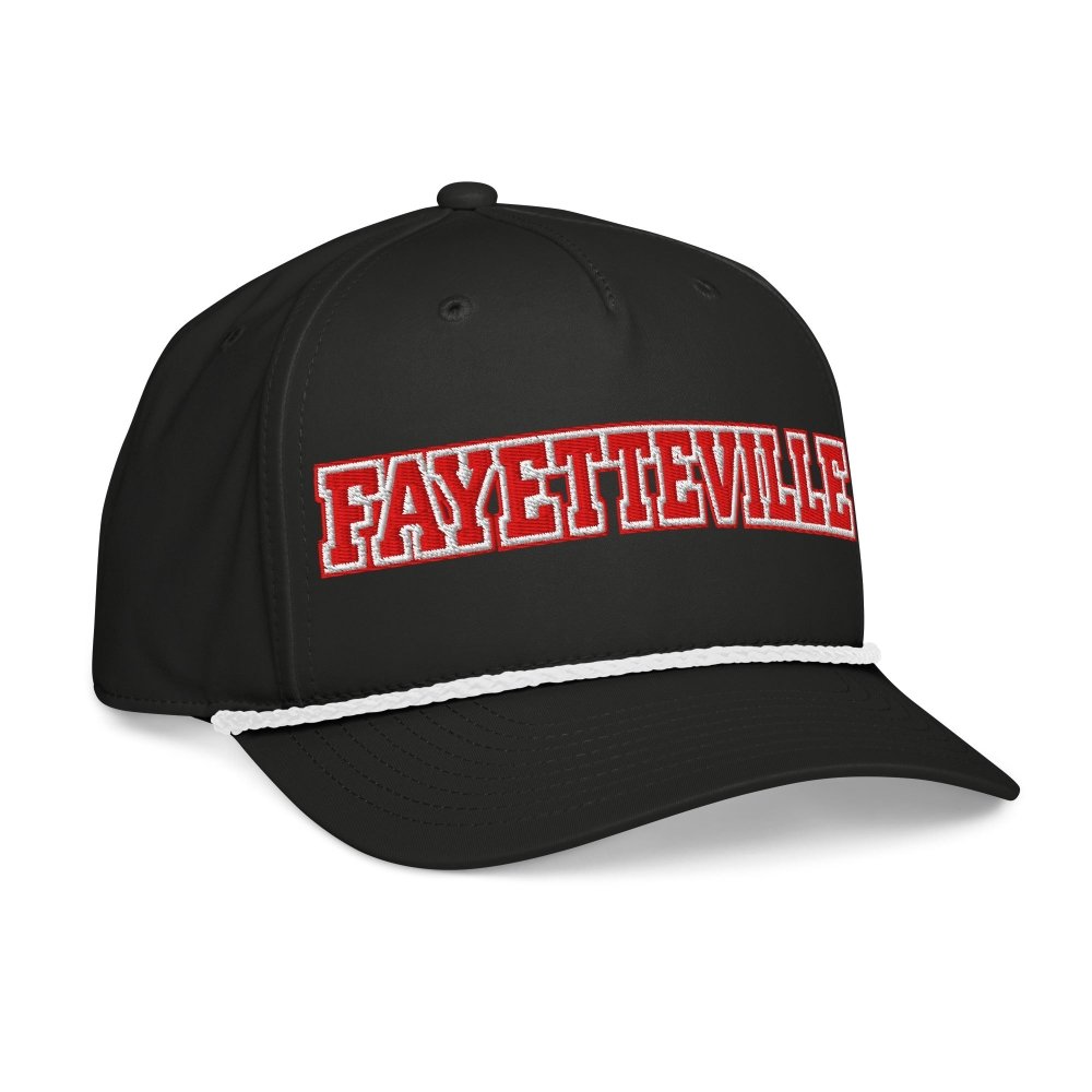 Fayetteville Arkansas Classic Rope Hat – Embroidered College Town Cap streetwear clothing college style outfit
