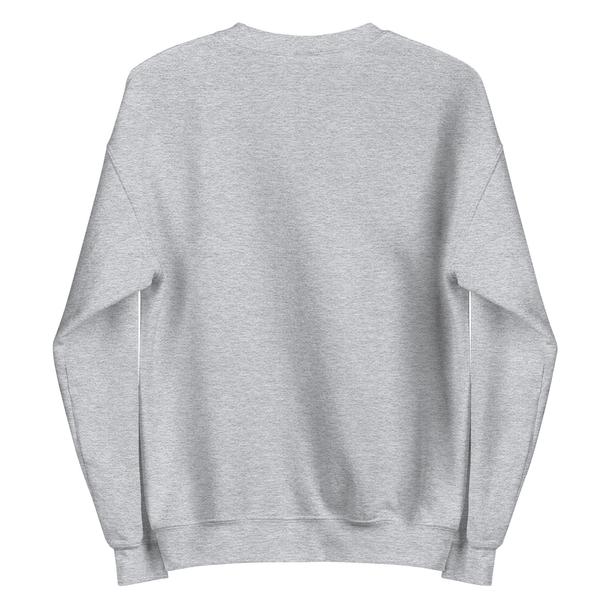 Back view of sport grey HAGS COMO embroidered crewneck sweatshirt, showing plain back.