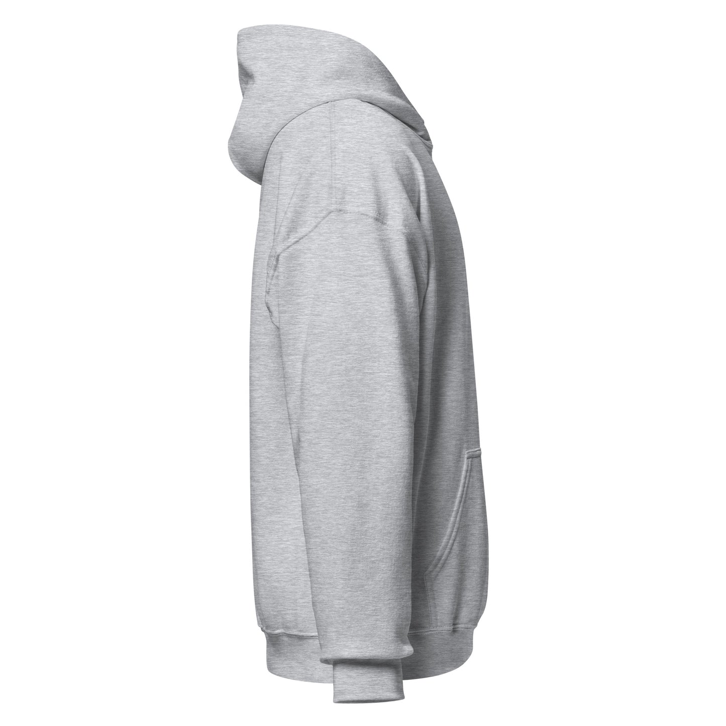 Right-side view of sport grey HAGS COMO small logo hoodie.