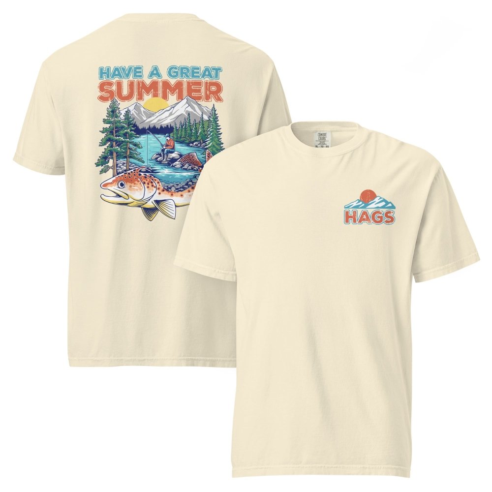 HAGS Have A Great Summer Graphic Tee – Vintage Outdoors Fishing Shirt streetwear clothing college style outfit