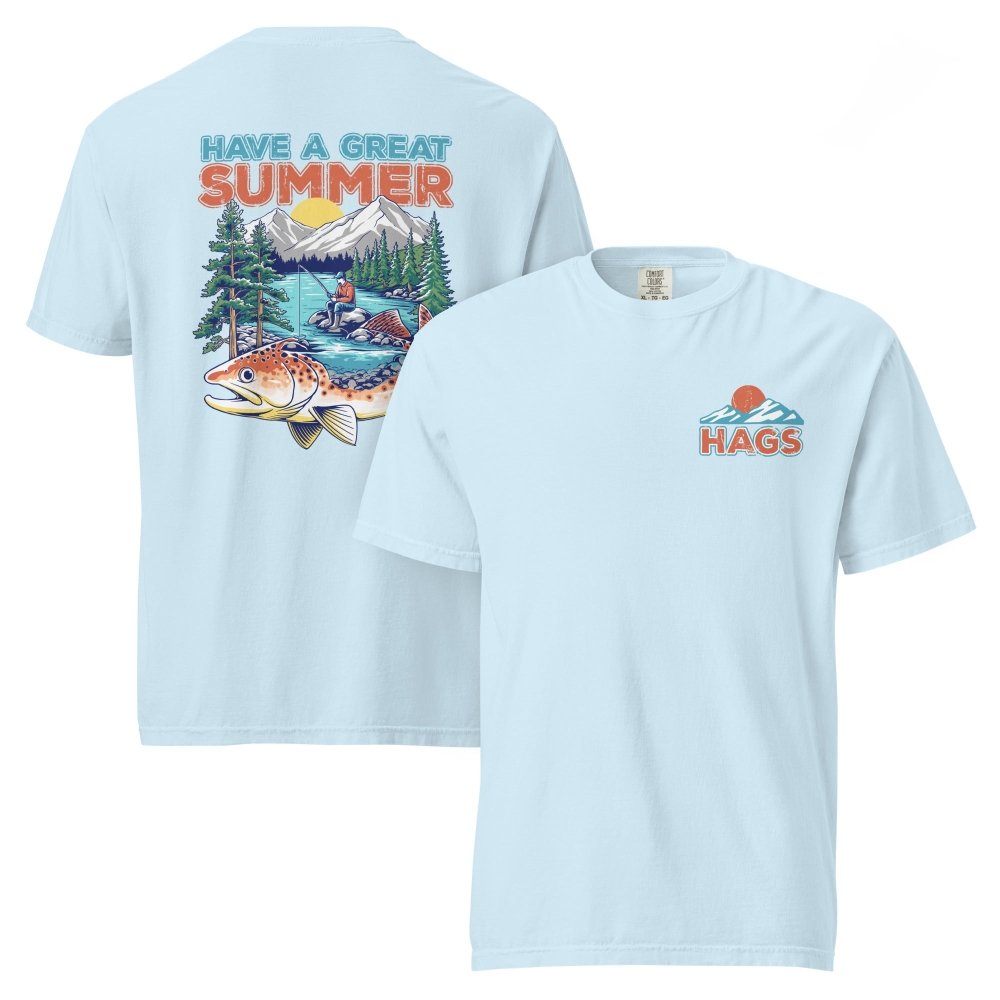 HAGS Have A Great Summer Graphic Tee – Vintage Outdoors Fishing Shirt streetwear clothing college style outfit