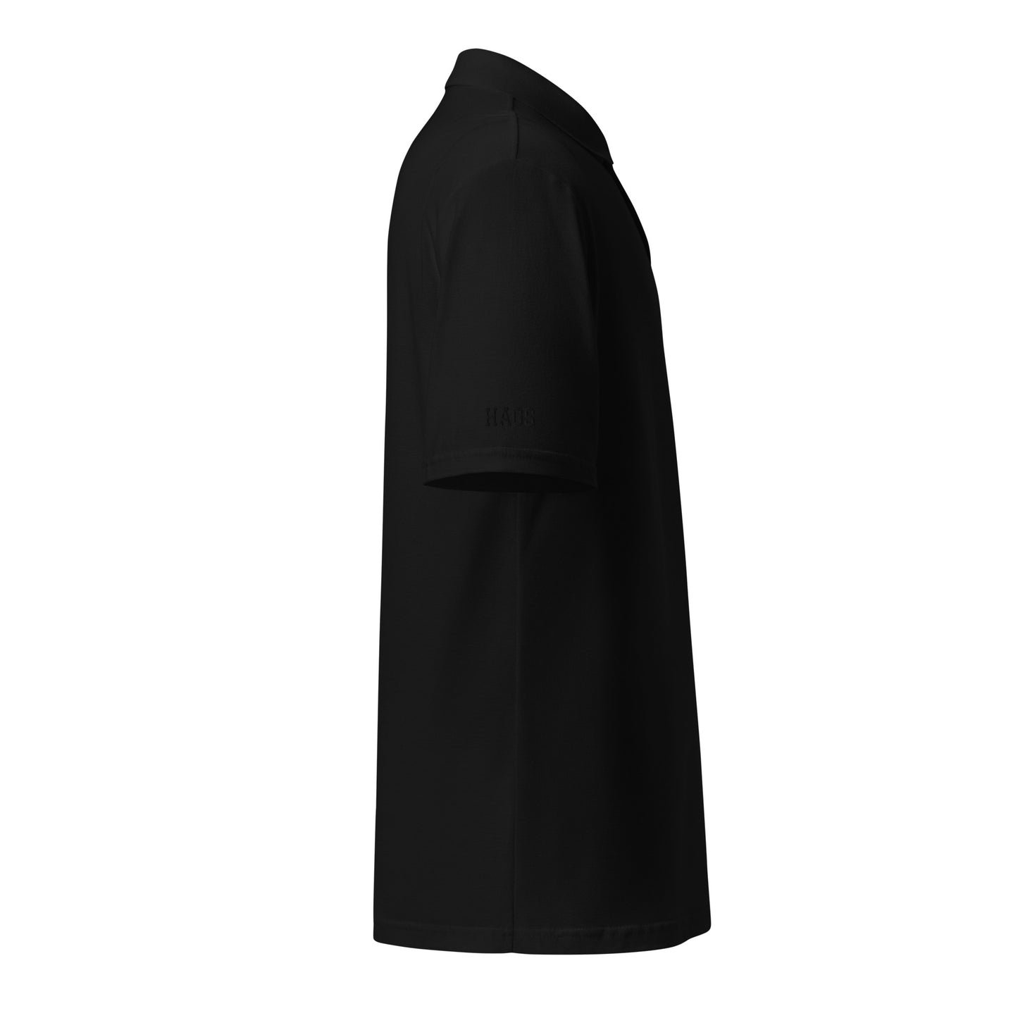 HAGS COMO Polo black right side angle with logo detail