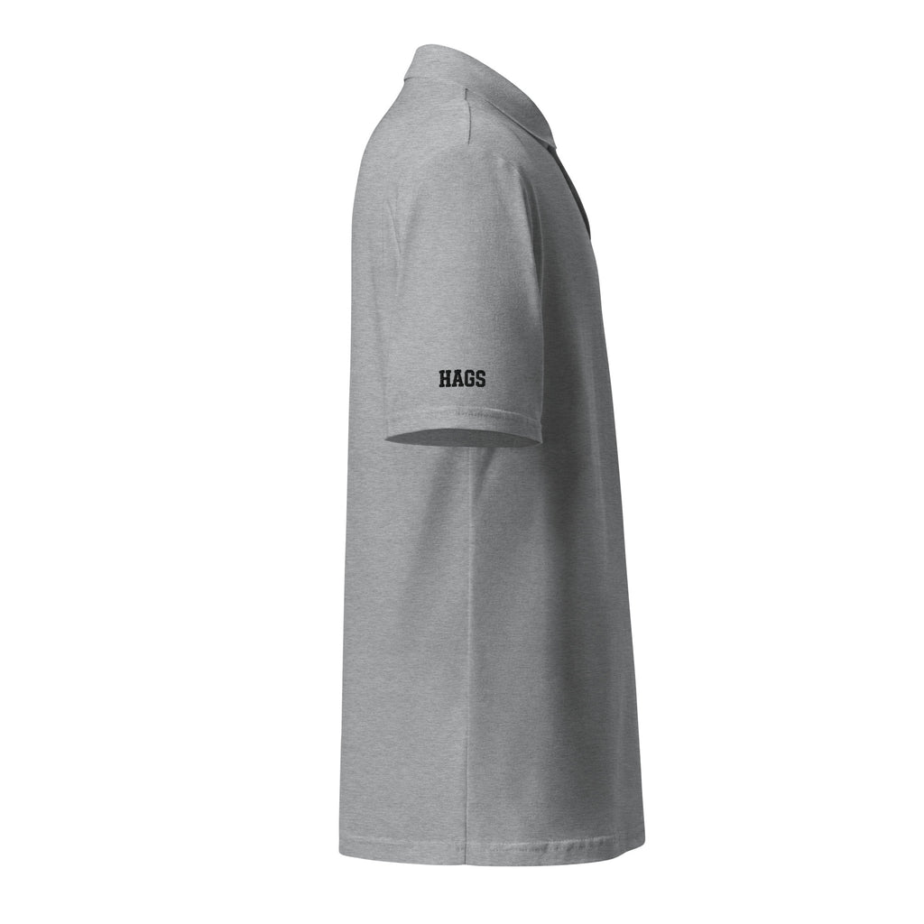 HAGS COMO Polo grey right side view showing embroidered logo