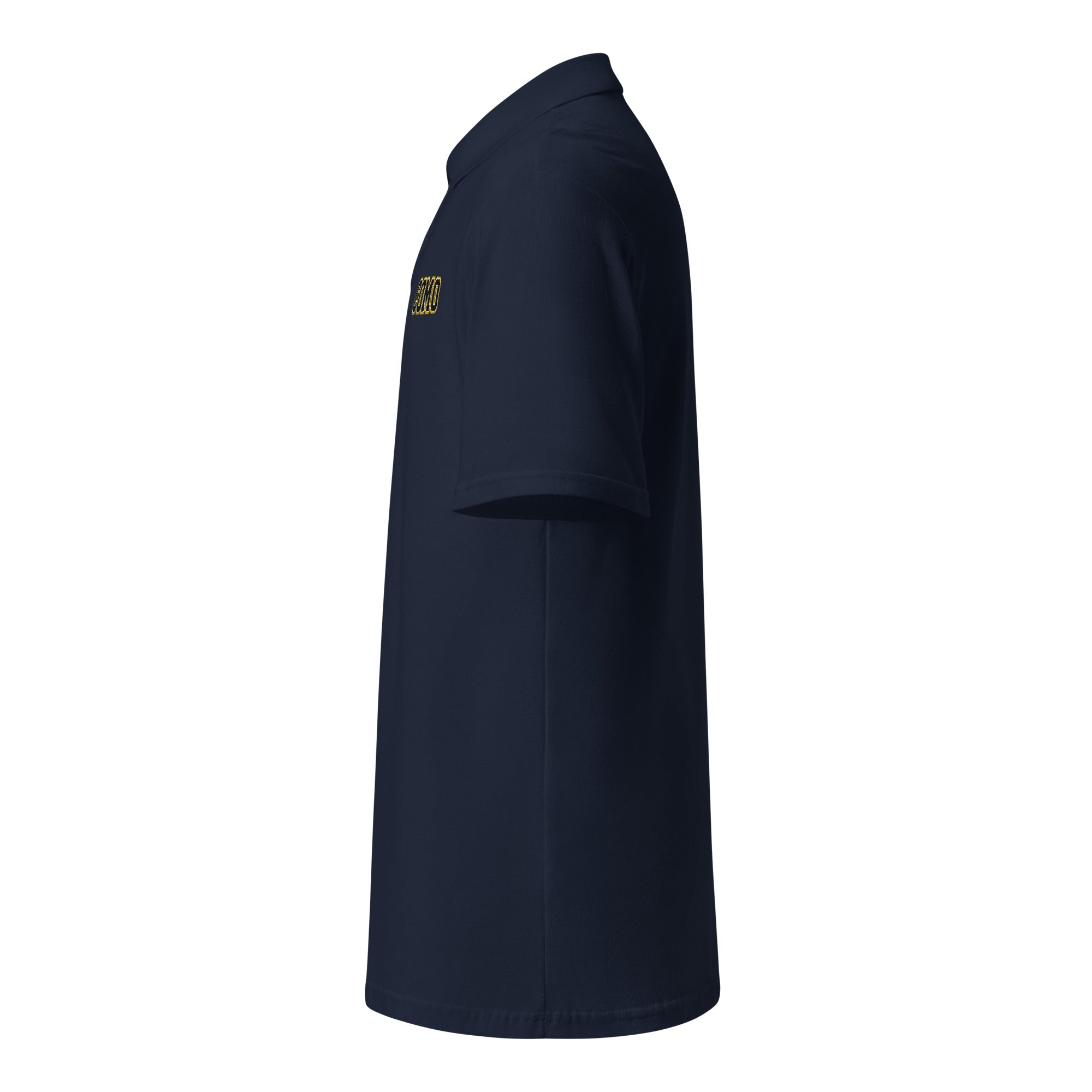 HAGS COMO Polo navy blue side view with logo detail