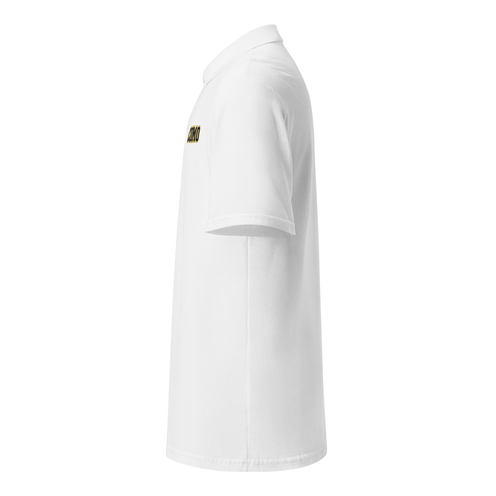 HAGS COMO Polo white shirt side view with embroidered logo