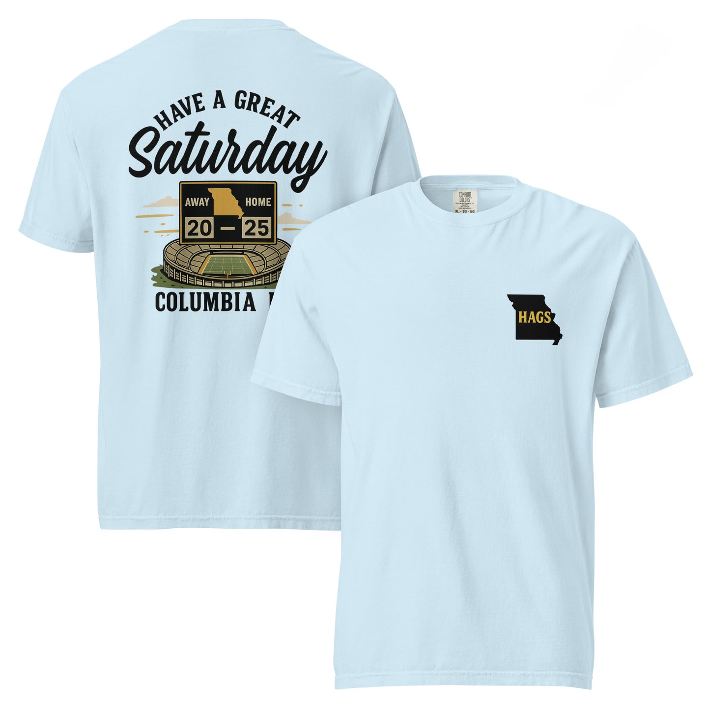 Missouri Outline Graphic T-Shirt – Black & Gold Vintage Tee by HAGS – HAGS Clothing
