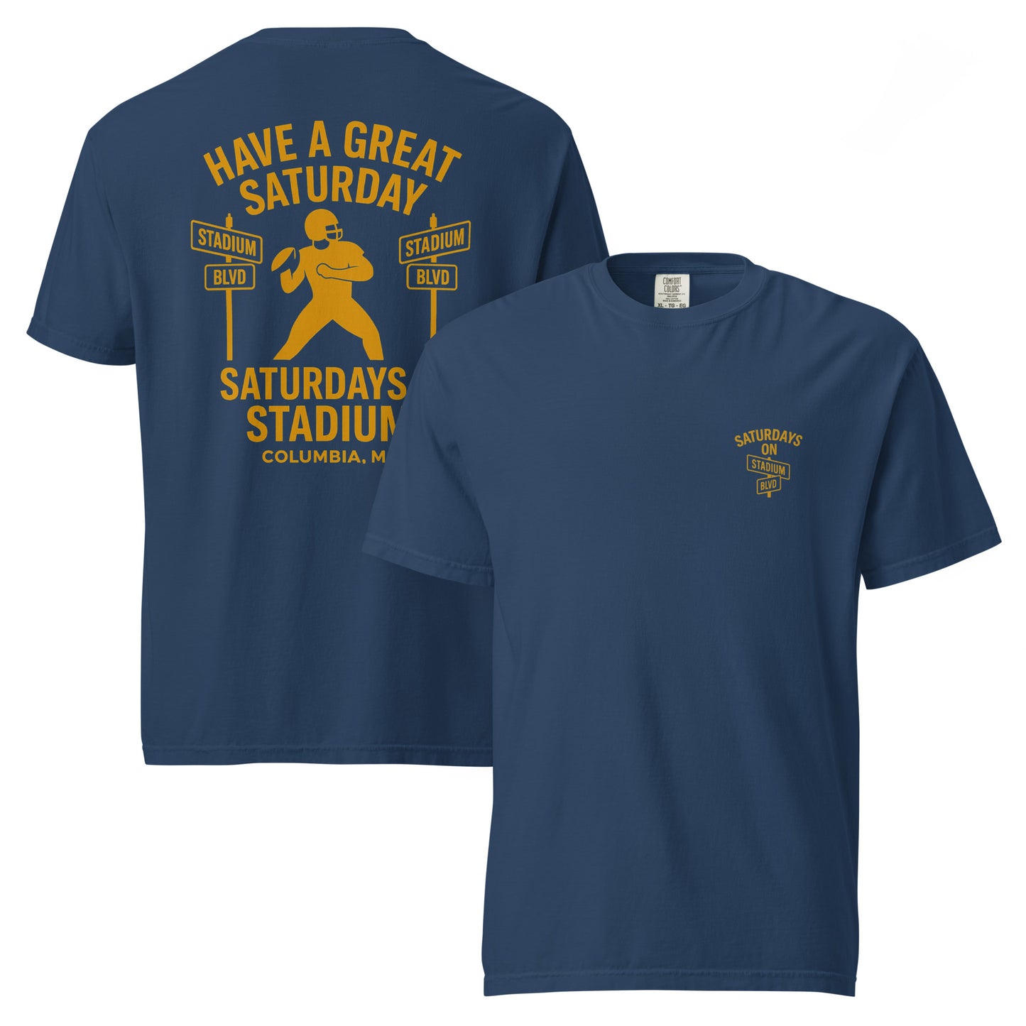 Saturdays on Stadium – Columbia MO Street Sign Game Day T-Shirt – HAGS Clothing