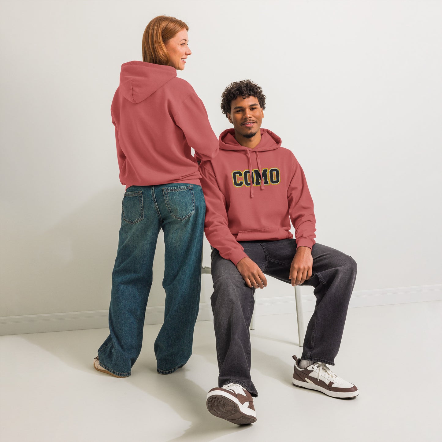 COMO Vintage Wash Hoodie – Embroidered Columbia MO College Sweatshirt – HAGS Clothing