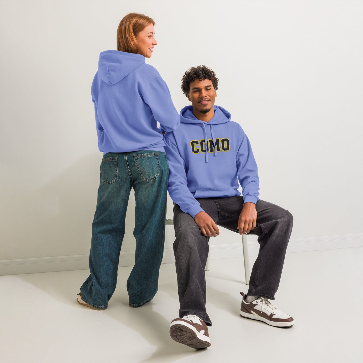 COMO Vintage Wash Hoodie – Embroidered Columbia MO College Sweatshirt – HAGS Clothing