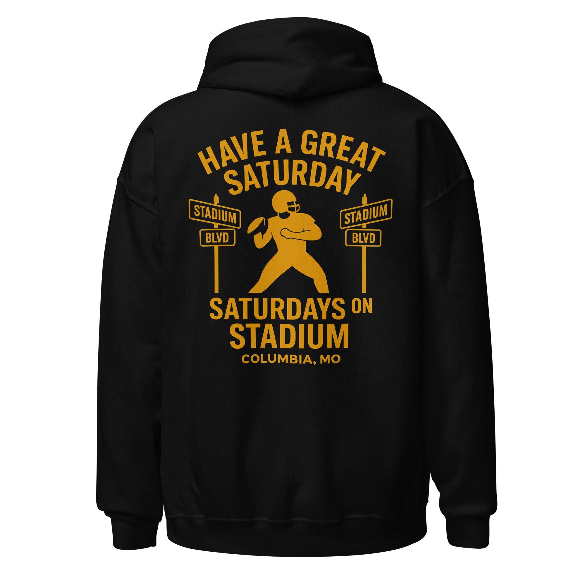 Saturdays on Stadium hoodie with street sign graphic