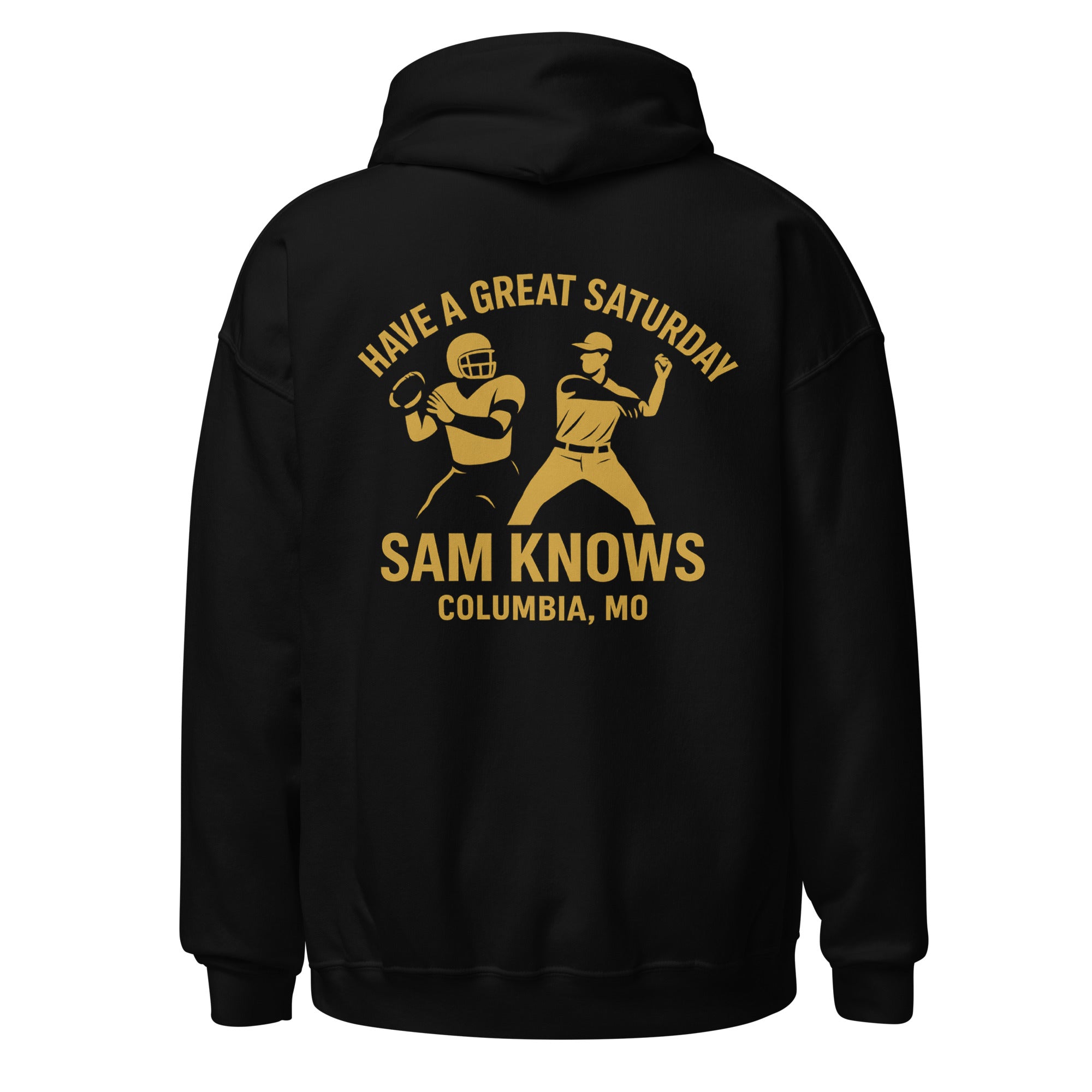 Columbia MO Sam Knows graphic hoodie  back