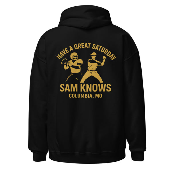 Columbia MO Sam Knows graphic hoodie  back