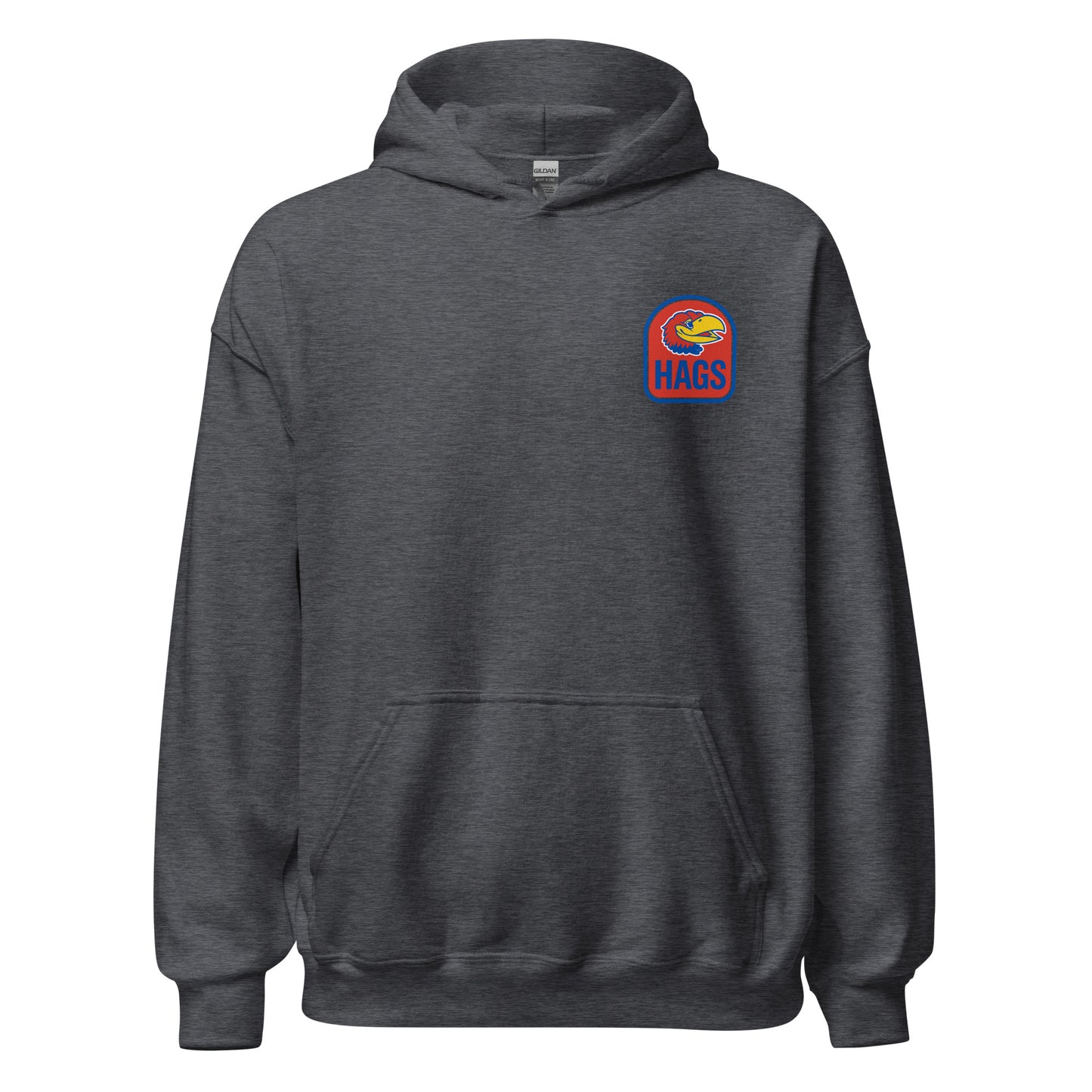 Lawrence Kansas college hoodie front logo