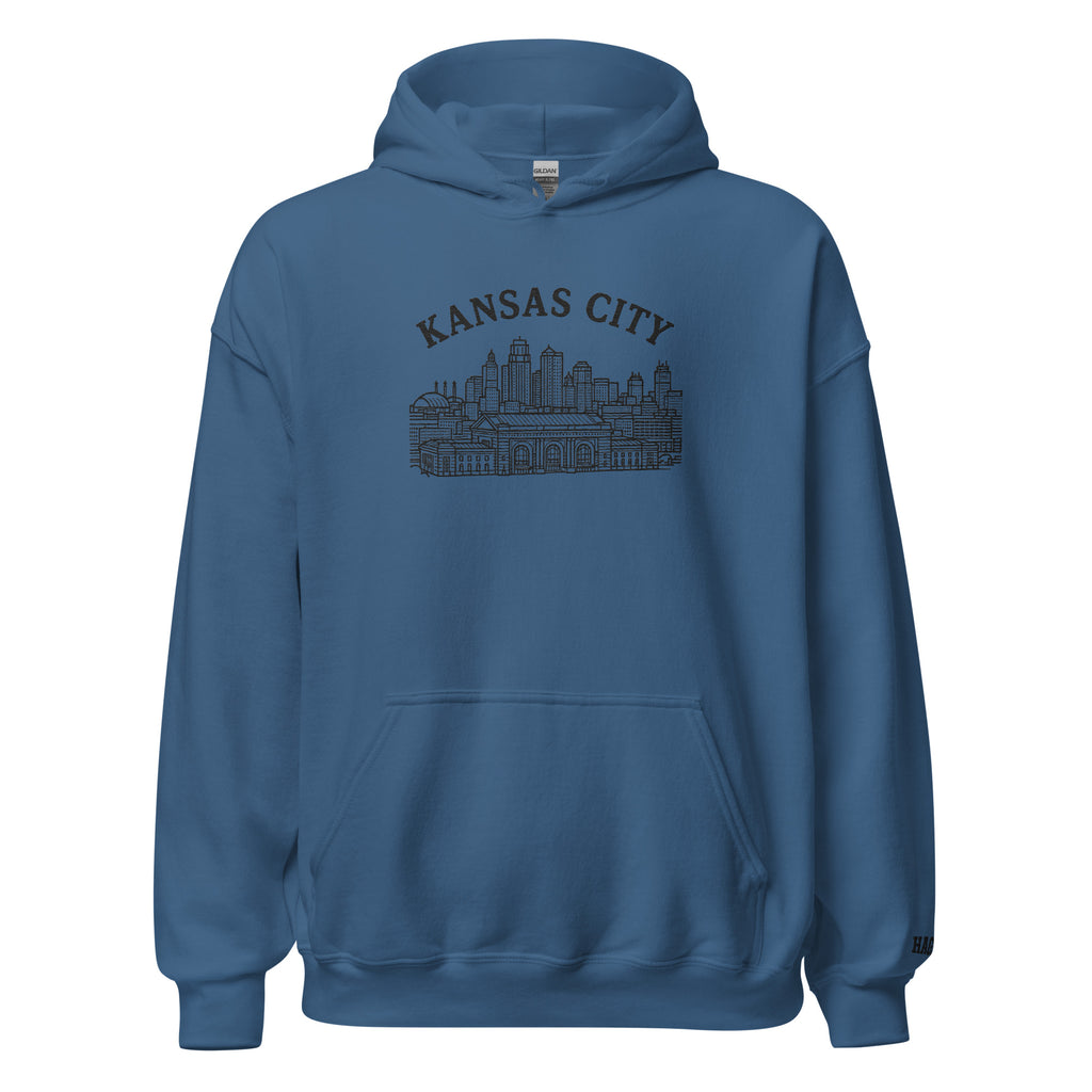 Kansas City Skyline Embroidered Hoodie – HAGS Clothing