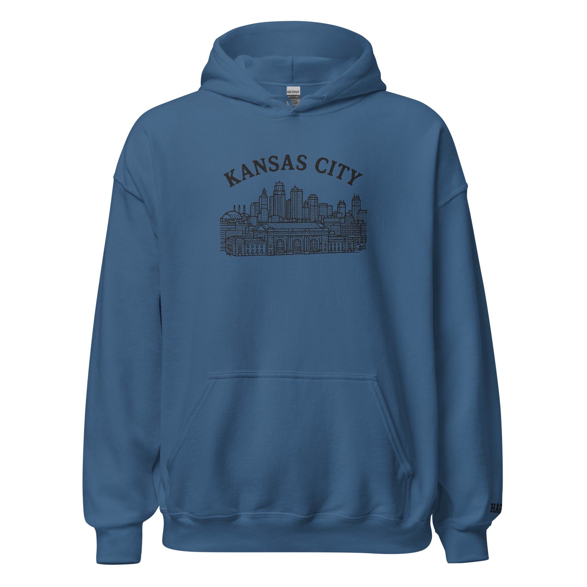Kansas City Skyline Embroidered Hoodie – HAGS Clothing