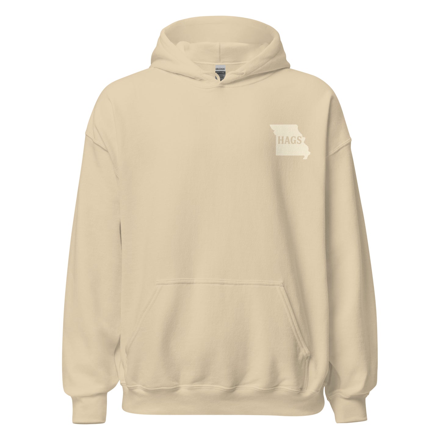 HAGS Missouri Outline Hoodie – White & Gold Edition – HAGS Clothing