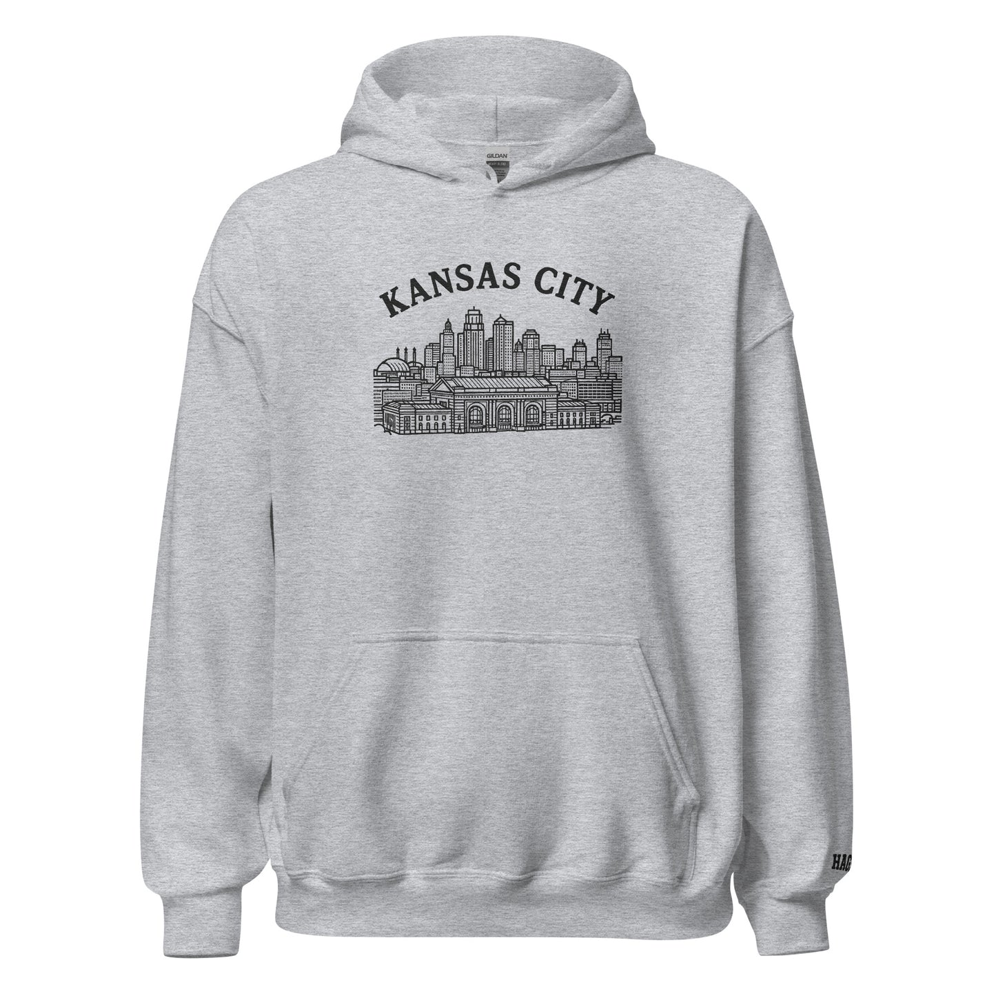 Kansas City Skyline Embroidered Hoodie – HAGS Clothing
